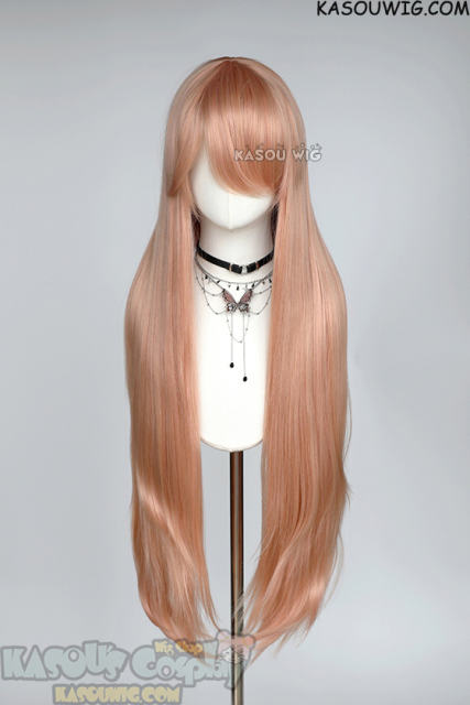 L-4 SP20 100cm/39.5" long straight versatile peach pink wig / Goddess of Victory: Nikke Rapi