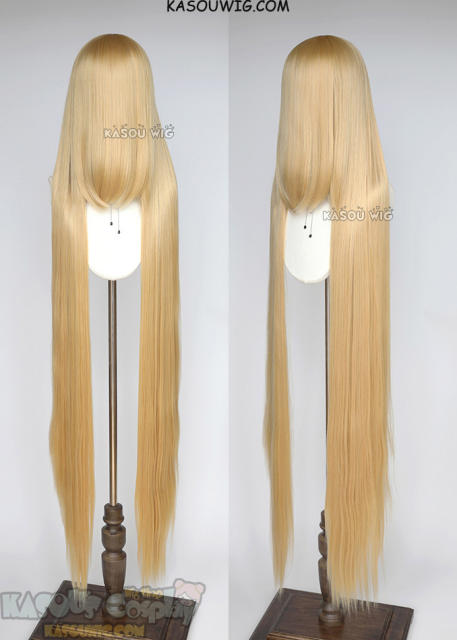 150cm / 59" long straight versatile honey butter blonde wig KA011