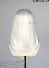Lace Front>> snow white middle part medium length wig LFM-1/KA001