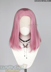Lace Front>> baby pink middle part medium length wig LFM-1/KA034