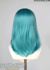 Lace Front>> teal blue green middle part medium length wig LFM-1/KA059
