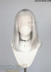 Lace Front>> silver white white middle part medium length wig LFM-1/KA002