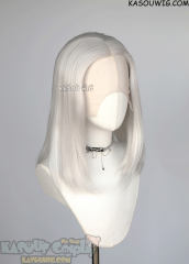 Lace Front>> silver white white middle part medium length wig LFM-1/KA002