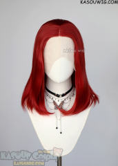 Lace Front>> apple red middle part medium length wig LFM-1/KA042