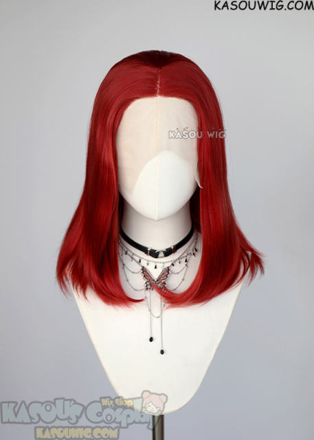 Lace Front>> apple red middle part medium length wig LFM-1/KA042