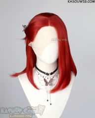 Lace Front>> apple red middle part medium length wig LFM-1/KA042