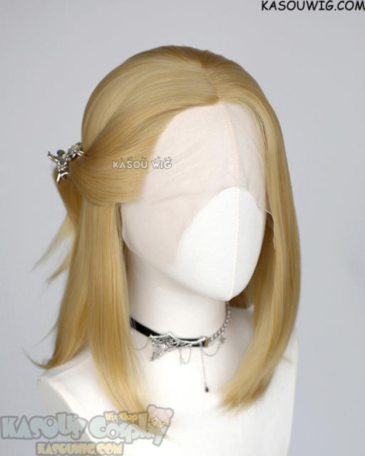 Lace Front>> honey butter blonde middle part medium length wig LFM-1/KA011