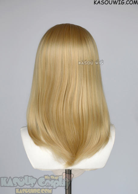 Lace Front>> honey butter blonde middle part medium length wig LFM-1/KA011