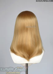 Lace Front>> golden blonde middle part medium length wig LFM-1/KA012