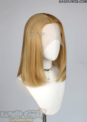 Lace Front>> golden blonde middle part medium length wig LFM-1/KA012