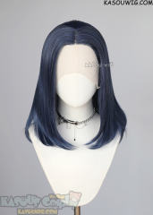 Lace Front>> navy blue middle part medium length wig LFM-1/KA051
