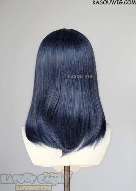 Lace Front>> navy blue middle part medium length wig LFM-1/KA051