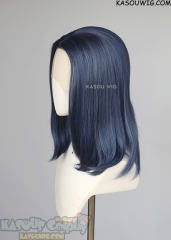 Lace Front>> navy blue middle part medium length wig LFM-1/KA051
