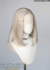 Lace Front>> pearl white middle part medium length wig LFM-1/SP05