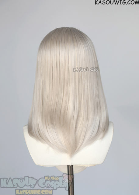 Lace Front>> pearl white middle part medium length wig LFM-1/SP05