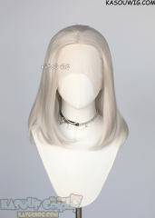 Lace Front>> pearl white middle part medium length wig LFM-1/SP05