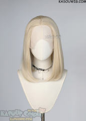Lace Front>> light cream blonde middle part medium length wig LFM-1/SP17