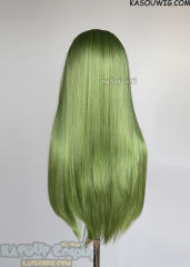 Lace Front>> Moss Green 76cm long slicked-back straight wig LFL-2/KA061