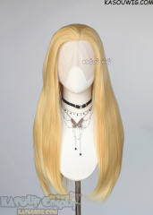 Lace Front>> Pastel Yellow 76cm long slicked-back straight wig LFL-2/SP01