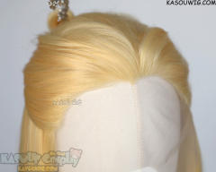 Lace Front>> Pastel Yellow 76cm long slicked-back straight wig LFL-2/SP01