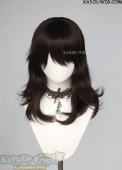 M-3 KA030 Deep Brown 52cm long layered choppy wig