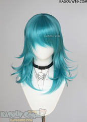 M-3 KA059 Teal Blue Green 52cm long layered choppy wig