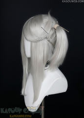 M-2/ SP05 ┇ 50CM / 19.7" pearl white pigtails base wig with long bangs.