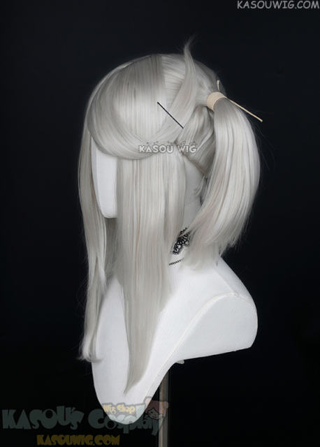 M-2/ SP05 ┇ 50CM / 19.7" pearl white pigtails base wig with long bangs.
