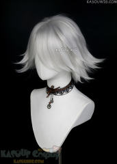【2 Colors】Hazbin Hotel Angel Dust Danganronpa V3 Kiibo Fate Apocrypha FGO Karna pearl white thick spiky short wig