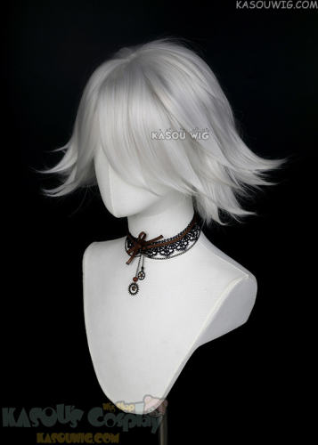 【2 Colors】Angel Dust Danganronpa V3 Kiibo Fate Apocrypha FGO Karna pearl white thick spiky short wig