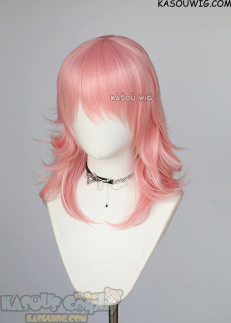 M-3 SP12 Pastel Pink 52cm long layered choppy wig