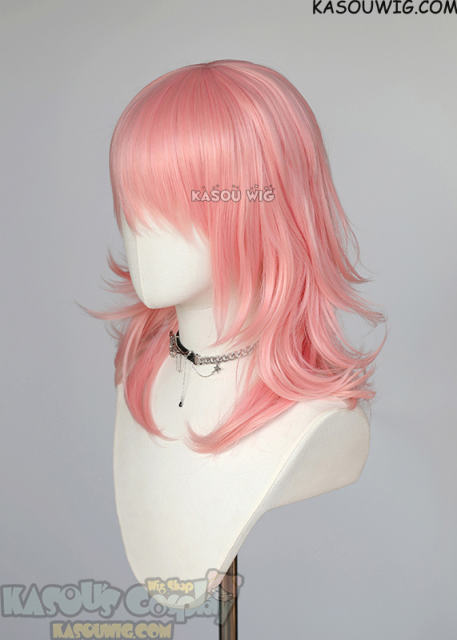 M-3 SP12 Pastel Pink 52cm long layered choppy wig