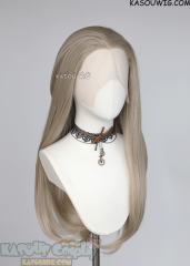 Lace Front>> sand blonde 76cm long slicked-back straight synthetic wig LFL-2/SP02