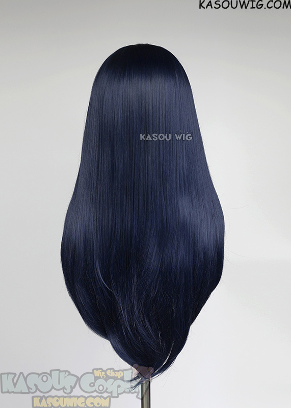 RADIALL × Straight Up cootie DragonAsh Lace Front>>dark blue 76cm long slicked-back straight