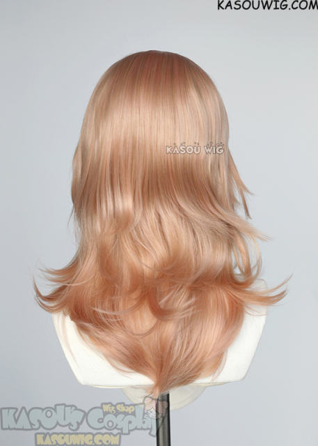 M-3 SP20 Peach Pink 52cm long layered choppy wig