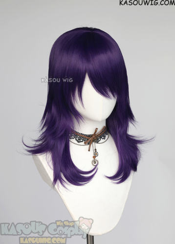 M-3 SP37 Indigo Purple 52cm long layered choppy wig