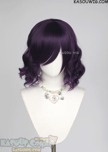 S-4 / SP37 Indigo Purple loose beach waves lolita wig with bangs.35cm