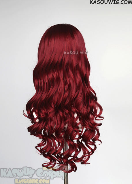 L-1 / KA043 Carmine red 75cm long curly wig