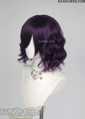 S-4 / SP37 Indigo Purple loose beach waves lolita wig with bangs.35cm