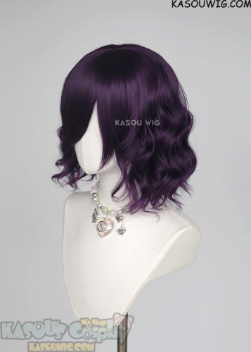 S-4 / SP37 Indigo Purple loose beach waves lolita wig with bangs.35cm