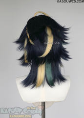 Genshin Impact Kinich deep blue layered wig