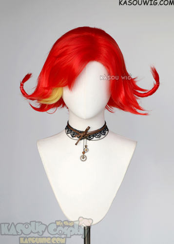 Hazbin Hotel Niffty red flippy short wig with wires