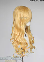 L-1 / SP01 pastel yellow blonde 75cm long curly wig . Tangle Resistant fiber