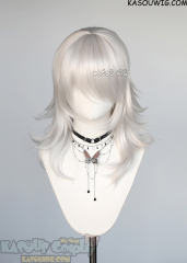 M-3 KA002 silver white 52cm long layered choppy wig