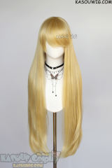 L-4 KA010 100cm/39.5" long straight versatile Light Yellow Blonde wig