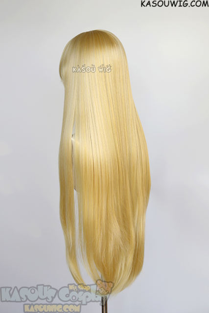 L-4 KA010 100cm/39.5" long straight versatile Light Yellow Blonde wig