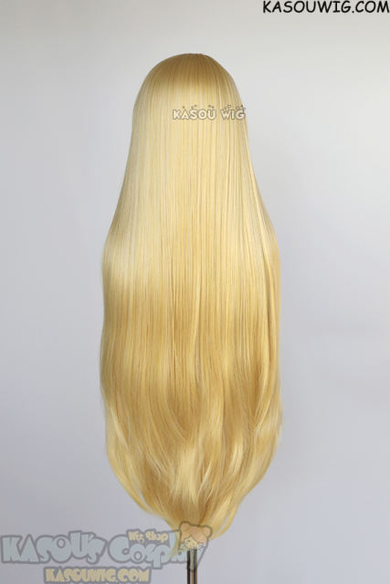 L-4 KA010 100cm/39.5" long straight versatile Light Yellow Blonde wig