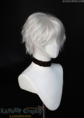 Twisted Wonderland Jack Skellington short curly silver wig