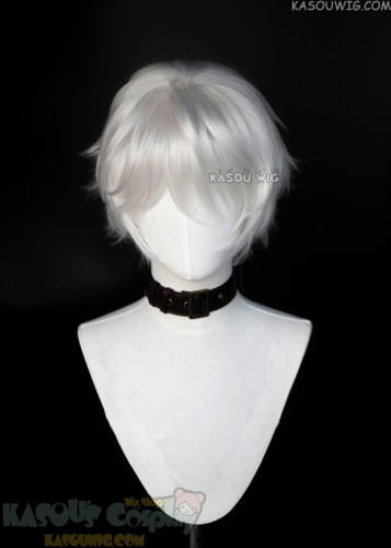 Twisted Wonderland Jack Skellington short curly silver wig