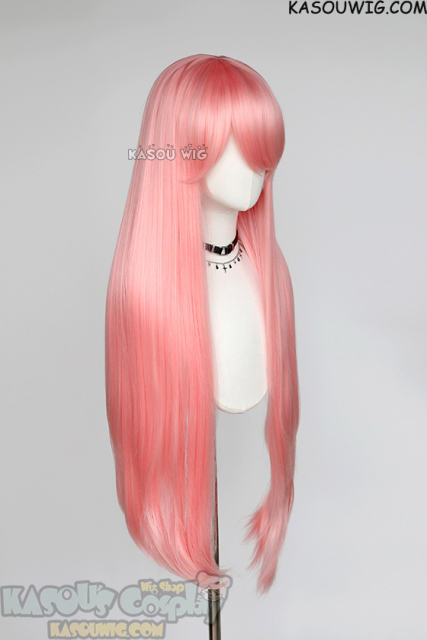 L-4 KA033 100cm/39.5" long straight versatile Light Pink wig